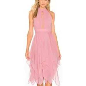 Michael Costello Pink Andrea Midi Dress XL